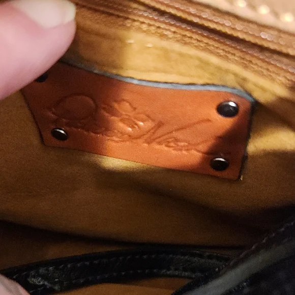 Patricia Nash Navy and Cream Floral Crossbody Bag - Picture 2 of 6